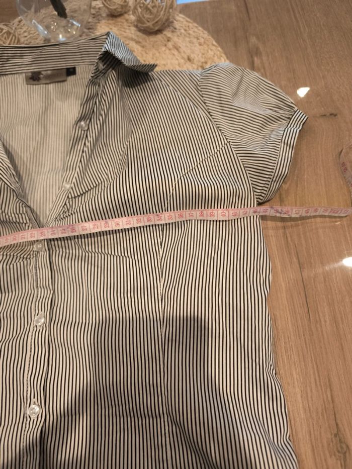 Chemise manches courtes rayée taille M KIABI noir et blanc - photo numéro 4