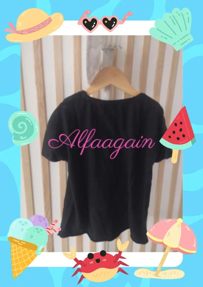 T-shirt noir Pocahontas Disney réserved 8ans neuf - photo numéro 4