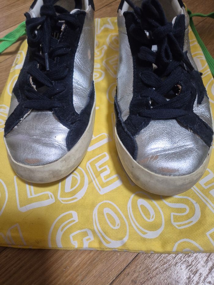 Basket fille golden goose argenté bleu marine 33 - photo numéro 4