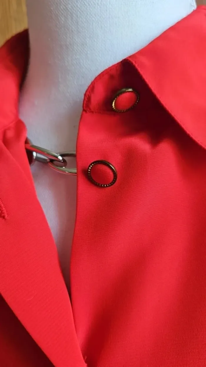 Chemise vintage rouge details broderie - photo numéro 4