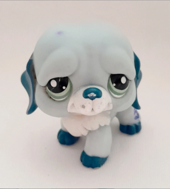 Figurine Littlest Pet Shop Chien Saint Bernard bleu