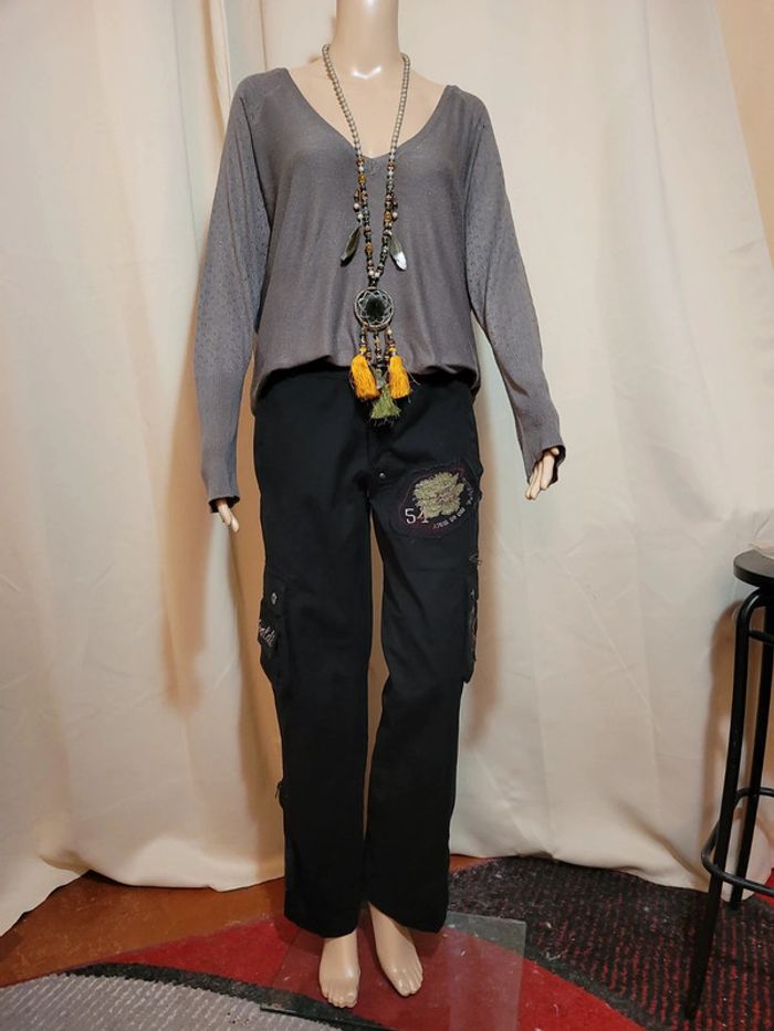 Pantalon baggy femme noir, Rivaldi - photo numéro 2