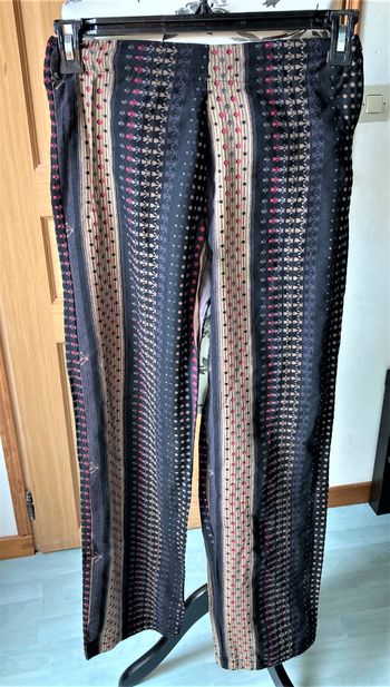 Pantalon toile coton à motifs taille 36/38