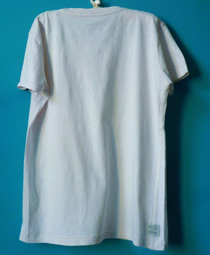 T-shirt garçon Deeluxe 12 ans blanc pilote manches courtes TBE - photo numéro 3