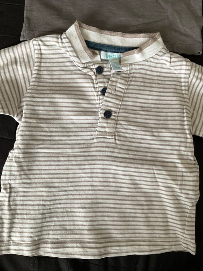 Lot de 2 tee shirts à manches longues Obaibi 1 an - photo numéro 2