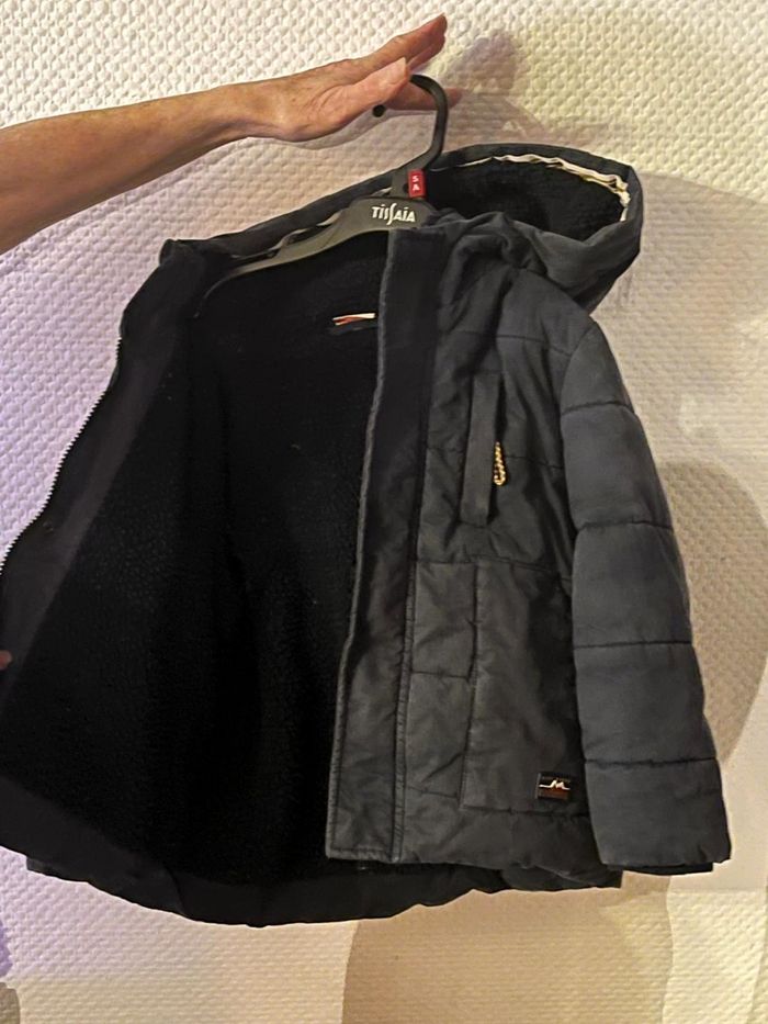 Manteau parka bleu marine  chaud doublé 3 ans tape à l'oeil tao - photo numéro 3