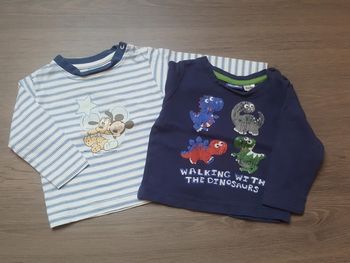 Lot de 2 t-shirts manches longues taille 62 - 68