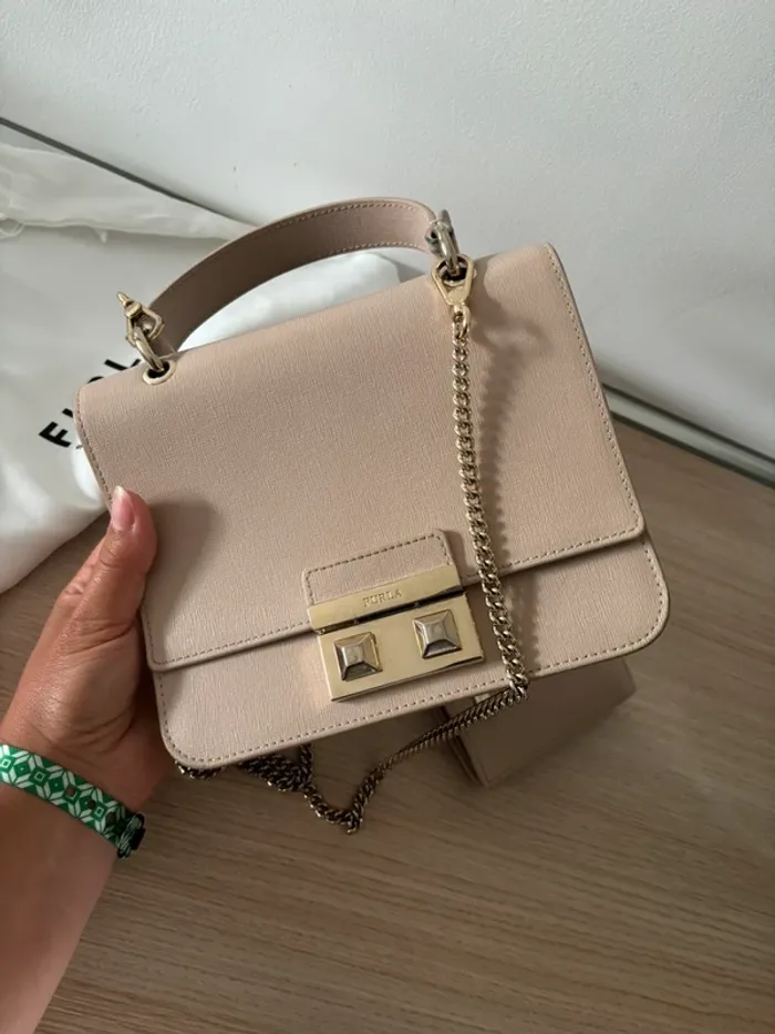 Sac à main et porte-monnaie Furla beige - photo numéro 6