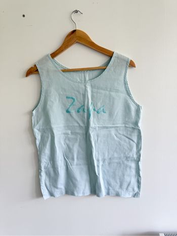 Blouse sans manches turquoise vintage taille 38 M
