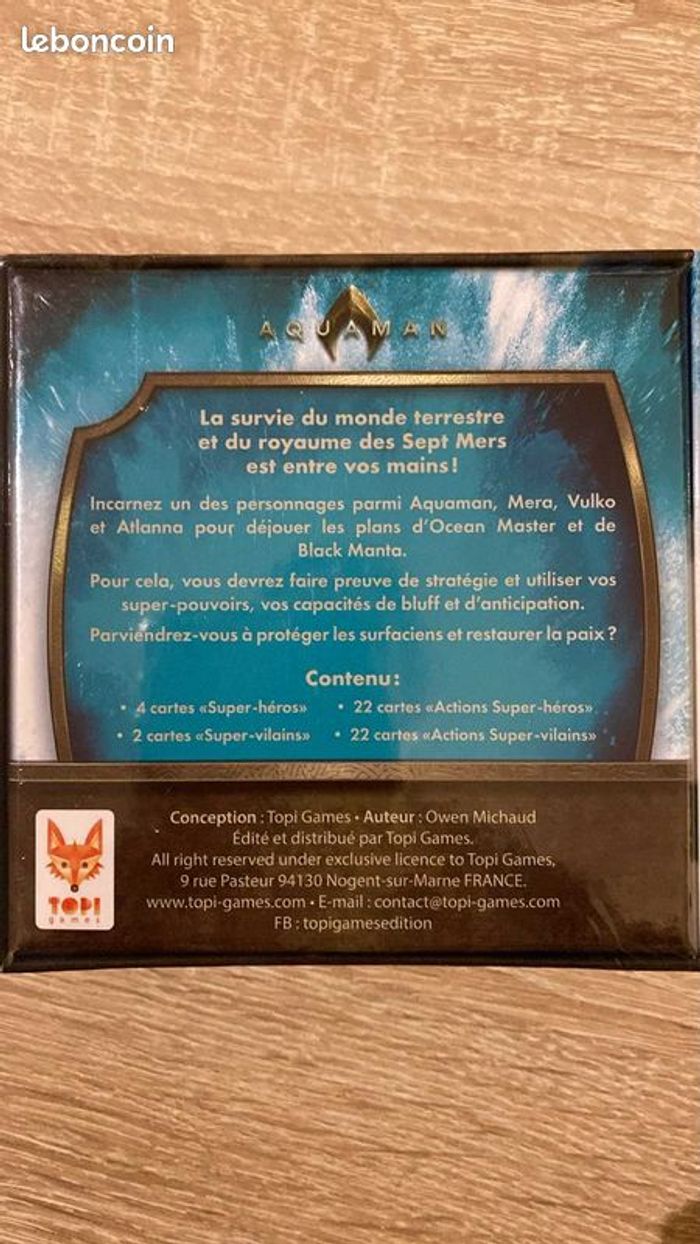 Jeu de Cartes Aquaman Neuf sous Blister Stratégie - photo numéro 2