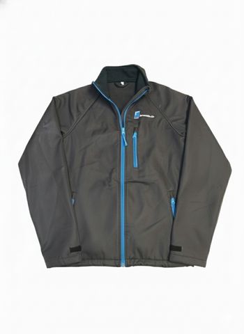 Veste softshell noire à fermeture bleue – Taille S – Imperméable, coupe-vent, légère