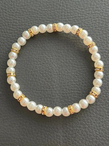 Bracelet nacré et doré en perles taille unique jamais porté