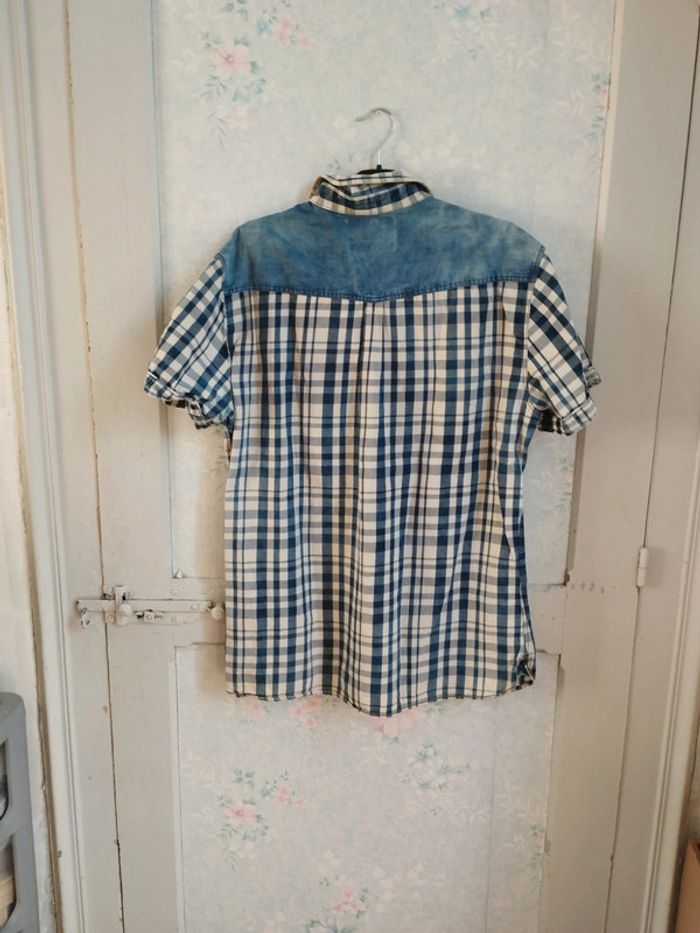 Chemise a carreaux jeans et blanc xl - photo numéro 8