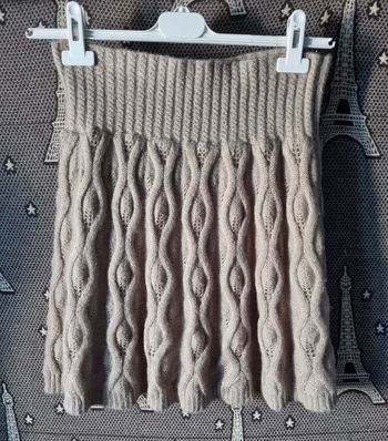 Jupe beige pailleté style laine taille 3 Promod