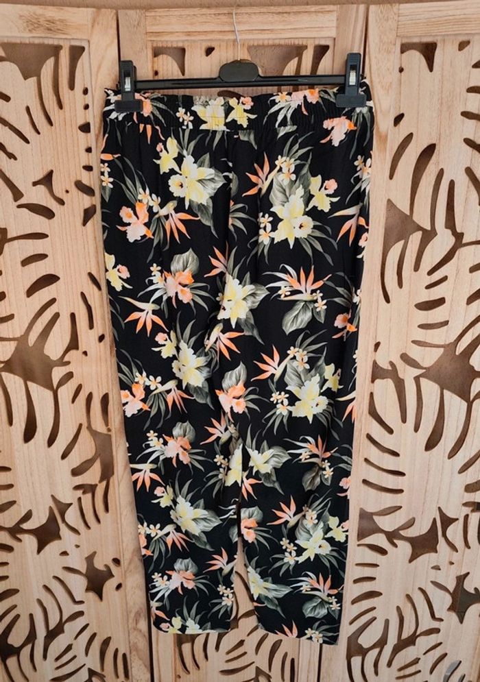 Pantalon fluide imprimé tropical - T.42 Divided H&M - photo numéro 3