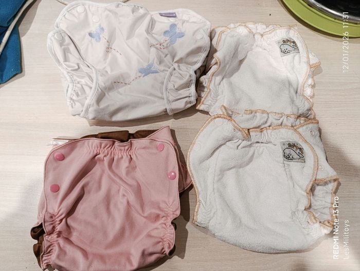 Lot de 2 couches sandy's taille L bambou et 2 surcouches