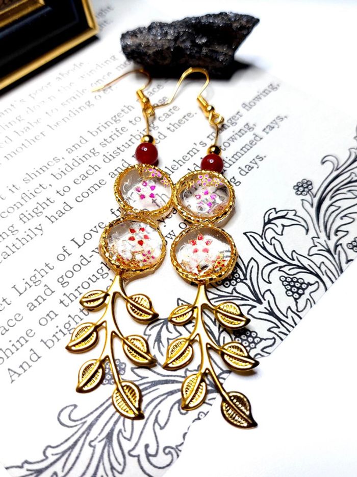 Magnifique paire de boucles d'oreilles pendantes style vintage bohème - photo numéro 5