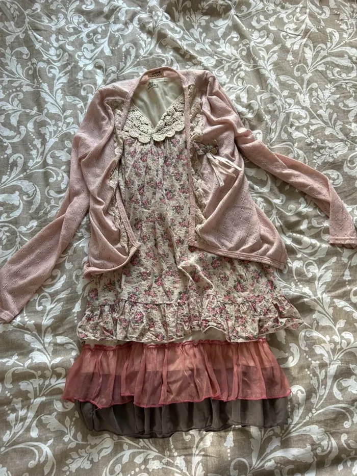 Ensemble taille unique robe 100%cotton gilet molly bracken