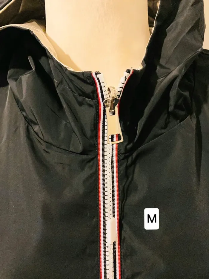 Manteau parka femme imperméable réversible long souple noire doré taille M - photo numéro 3
