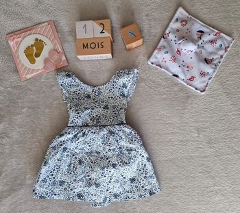 Robe 👗 cérémonie blanc imprimé fleuris - 12M - Vertbaudet [TBE]