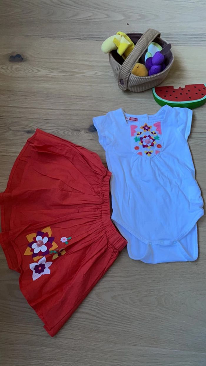 Ensemble bodie et jupe DPAM 12 mois - photo numéro 2