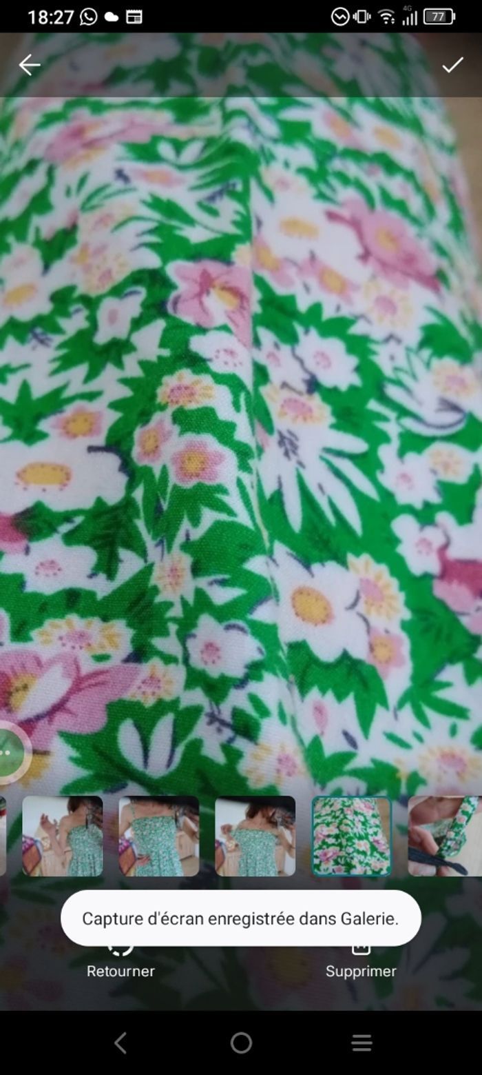 Robe fleurie s vert et rose c76 - photo numéro 8