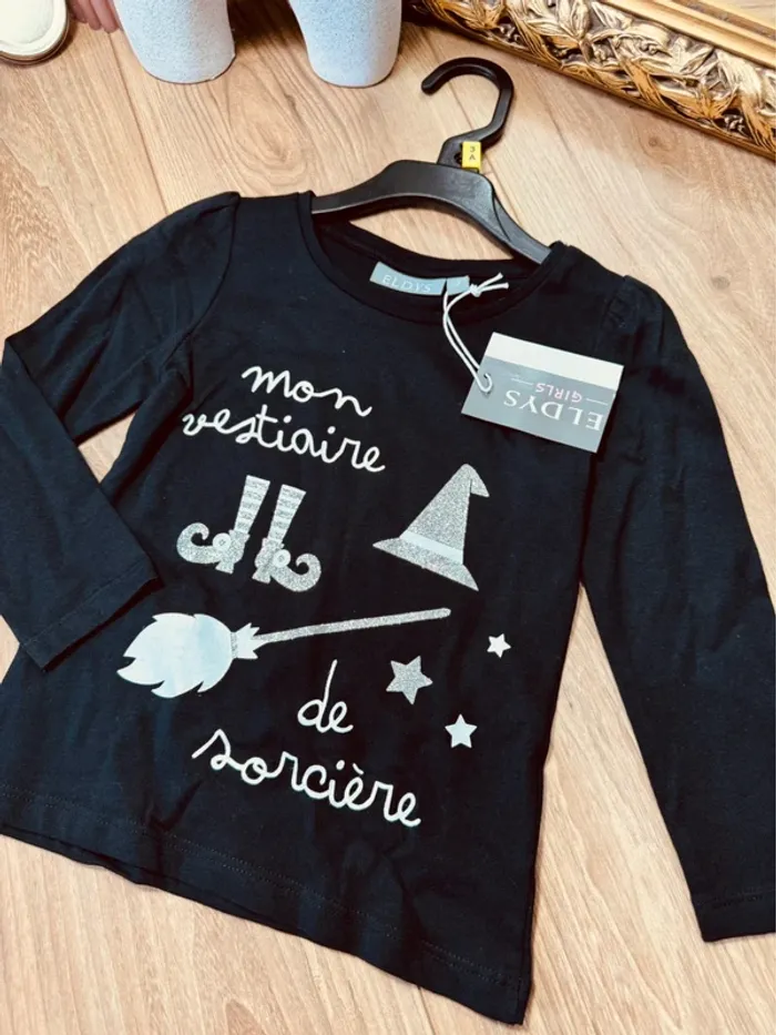 Taille 3 ans teeshirt à manches longues fille Halloween * sorcière * 🧙 - photo numéro 3