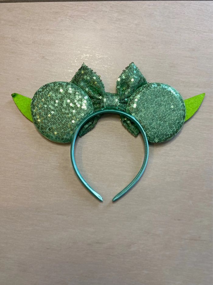 Serre tête oreille de bébé yoda à sequins,paillettes - photo numéro 2