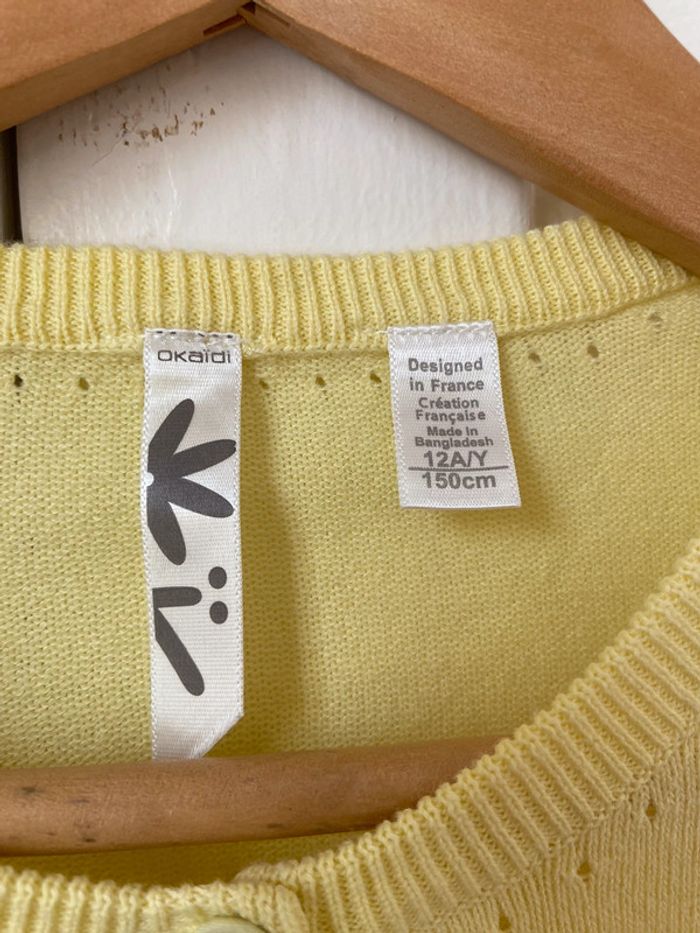 Boléro Okaïdi neuf jaune taille 12 ans - photo numéro 3