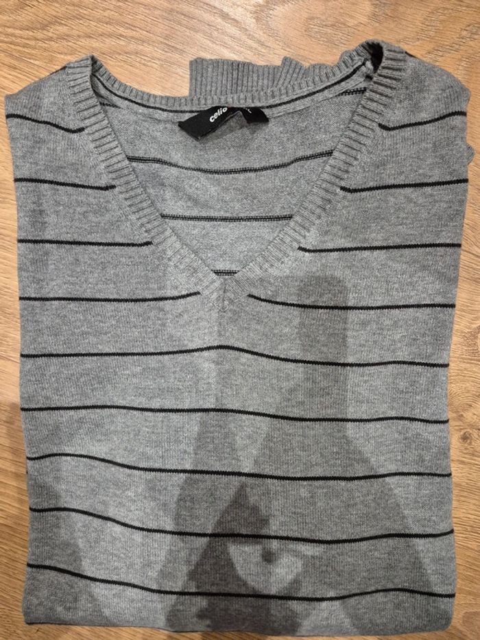 Pull gris #celio XL - photo numéro 7