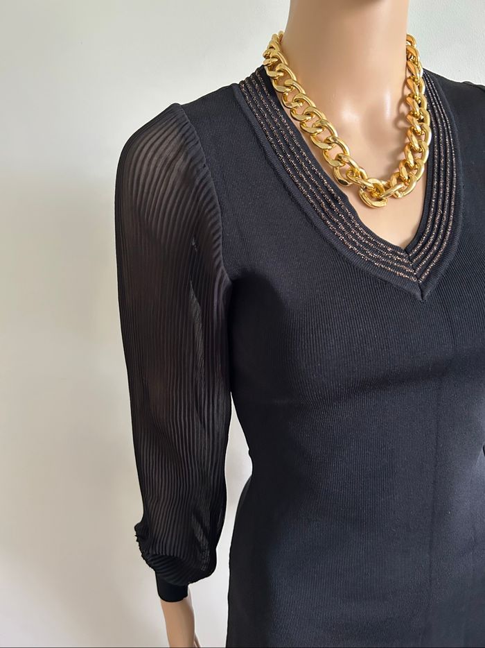 Robe noire neuve à manches longues Morgan taille XS (valeur 65€) - photo numéro 4