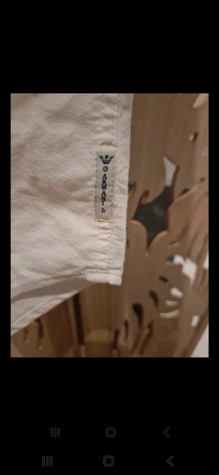 Magnifique chemise Armani junior 12 ans beige 100%coton - photo numéro 4
