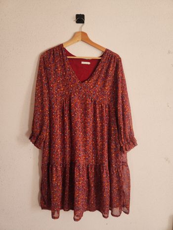 Robe courte bohème chic Lili & Lala – T M – Manches 3/4 transparentes