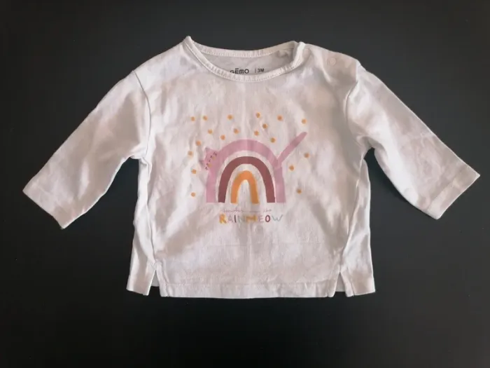 T-shirt manches longues imprimé 3 mois Gémo