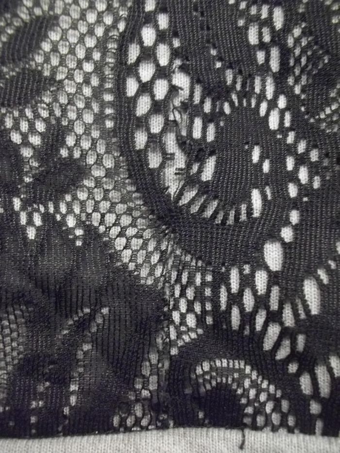 Sweat gris dentelle noire MustHave XL - photo numéro 6