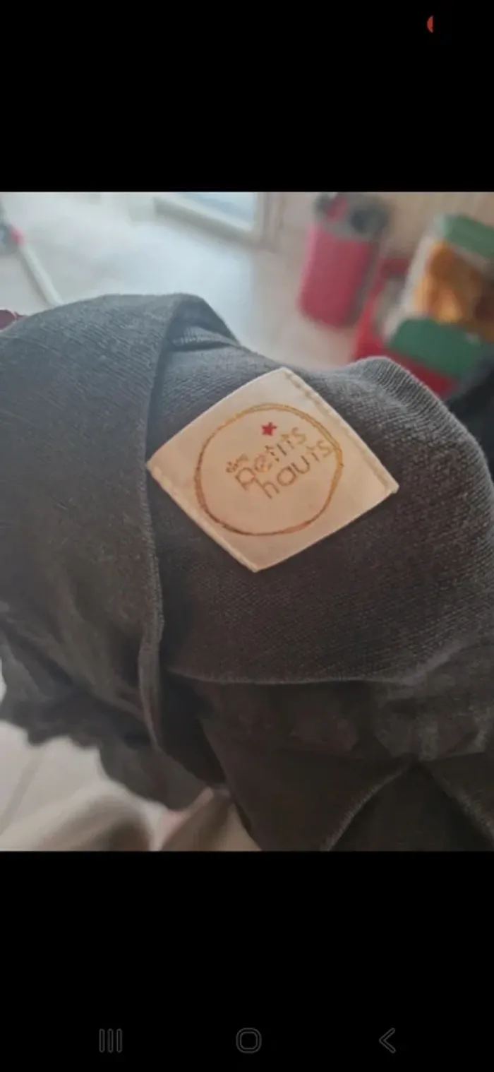 Veste chemise 50% lin gris anthracite des petits hauts taille 36 - photo numéro 8