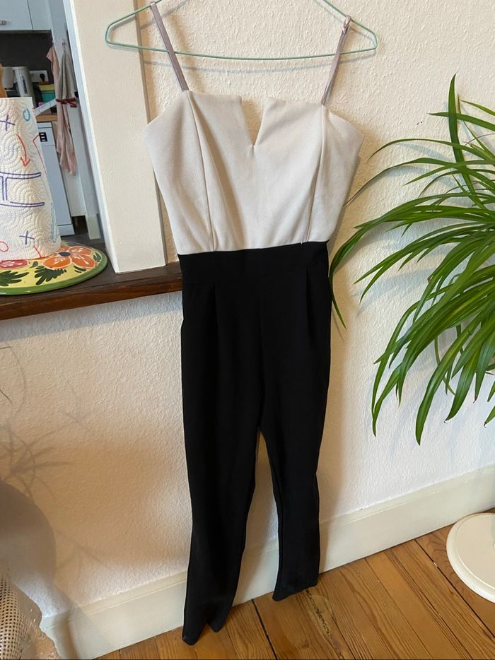 Combinaison pantalon noir/blanche - photo numéro 3