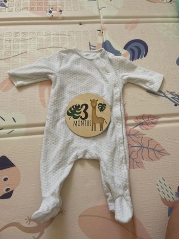 Pyjama blanc velours Kiabi 3 mois