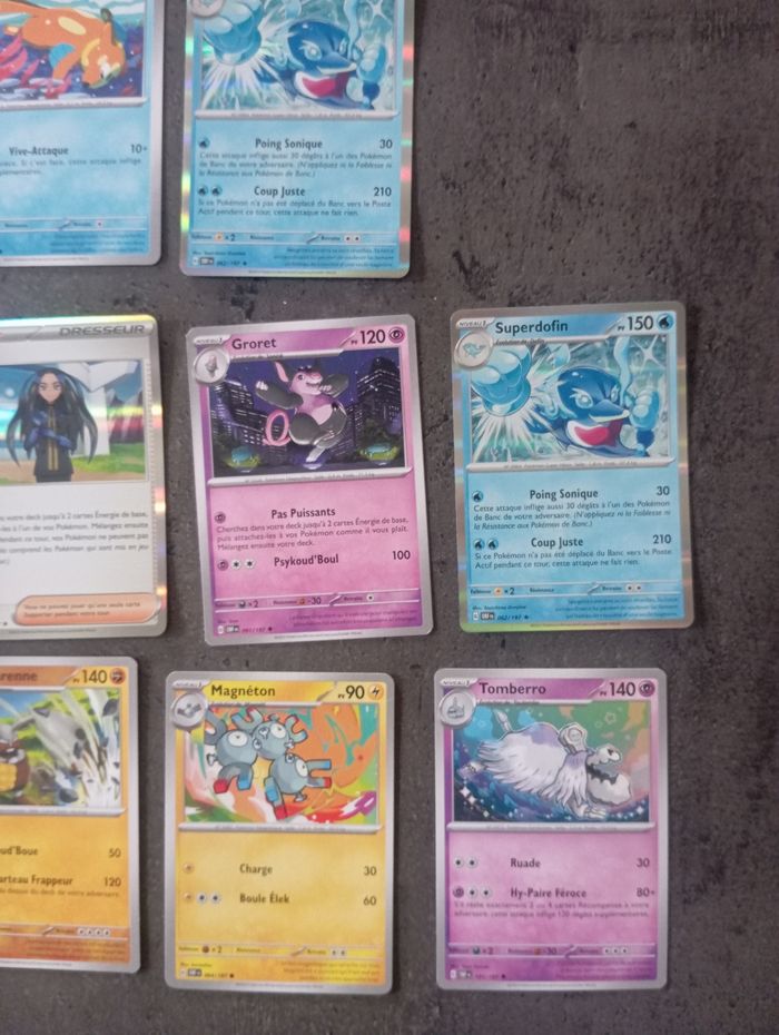Lot 10 Cartes Pokémon Flammes Obsidiennes Sans Doubles - photo numéro 3