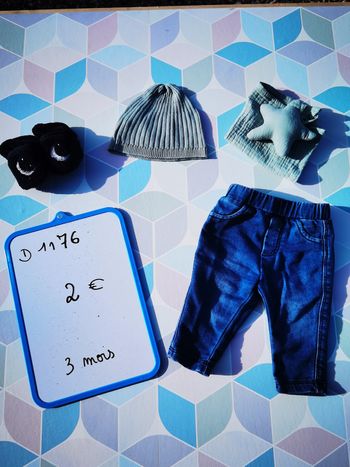 D1176 - pantalon imitation jeans garçon 3 mois