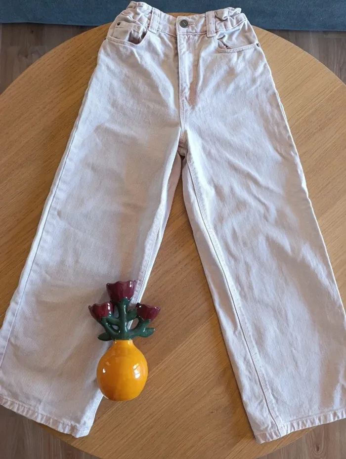 Jean Flare Kiabi 10 ans rose pâle