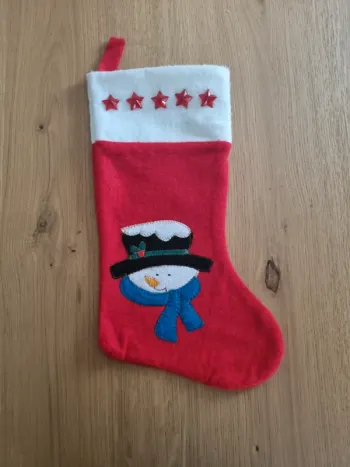 Chaussette de Noël bonhomme de neige