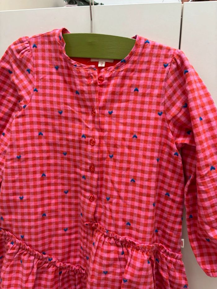 Robe à carreaux rouge et rose Catimini taille 3 ans - photo numéro 2