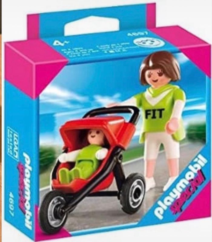 Lot Playmobil Maman avec bébé et poussette n°4697 - photo numéro 4