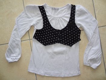 T shirt gilet à pois T 8ans