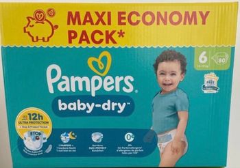 1 carton de couches Pampers taille 6