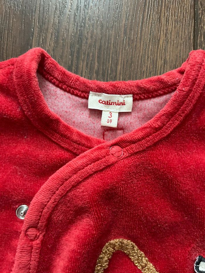 Pyjama Catimini rouge T. 3 mois - photo numéro 3