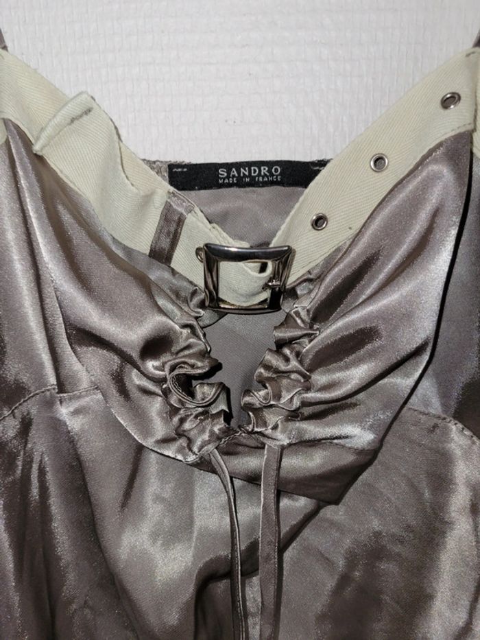 Robe satiné sandro verte