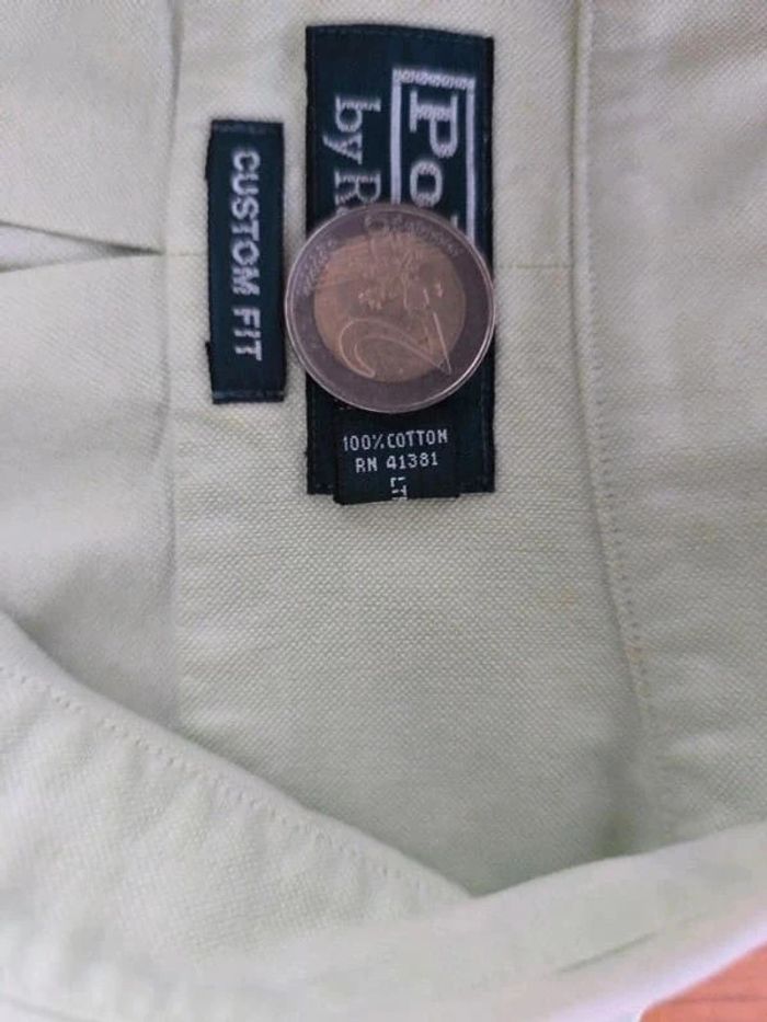 Chemise manches longues - Ralph Lauren - Custom Fit - Logo brodé premium - Menthe - Taille L - photo numéro 9