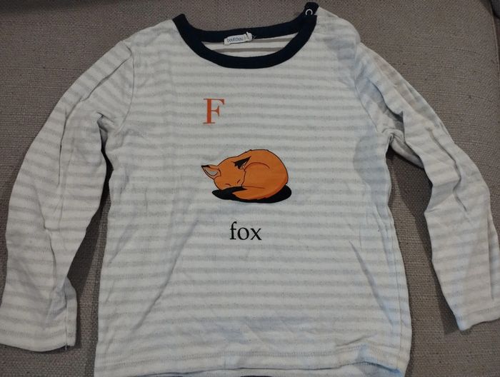 Tee shirt renard manches longues bio